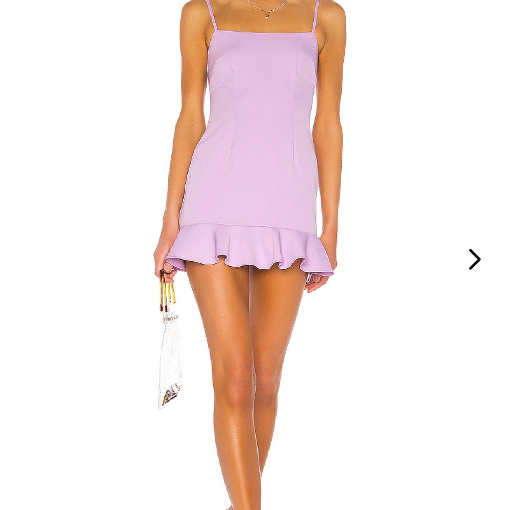Lavender Slip Dress with Ruffle Hem